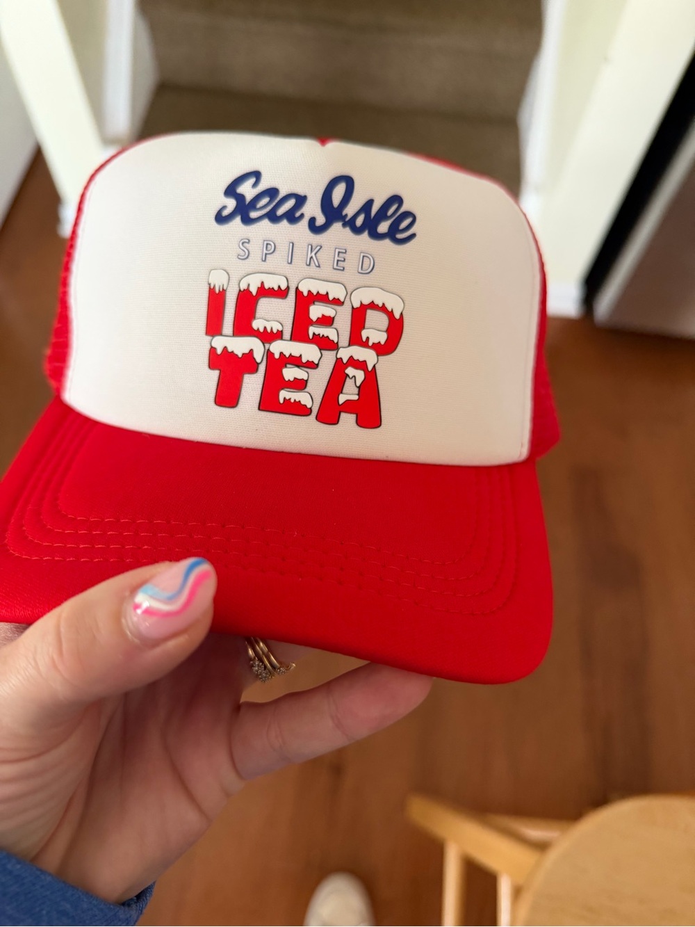 Sea Isle Spiked Iced Tea Red & White Trucker Hat